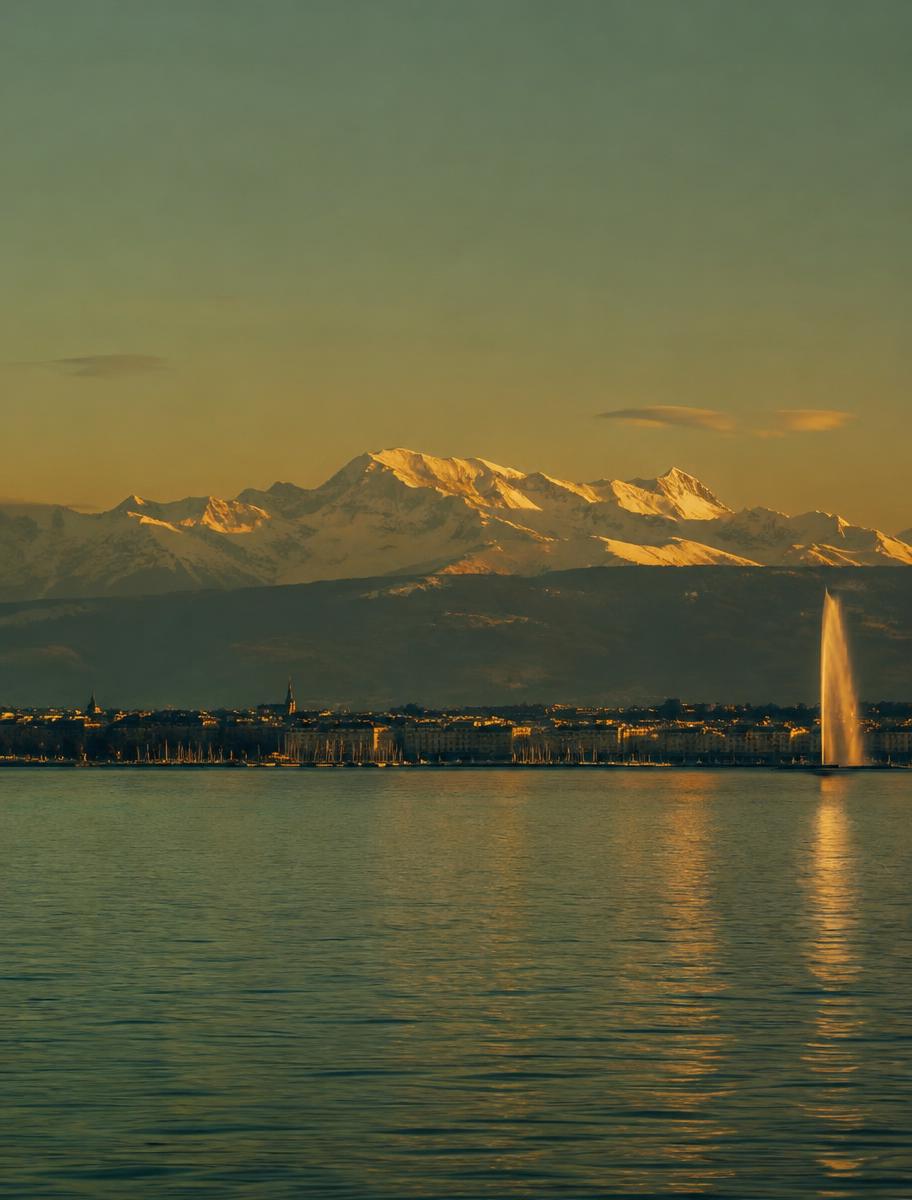 Mont Blanc seen from Geneva